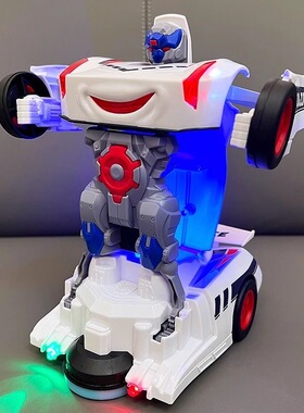 儿童益智力警车变形车玩具小男孩子1一至二3-6周岁跑车宝宝机器人