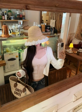 JAMAIS VU【梦中情衫】重工钩花 好好版型！貌美韩收腰长袖开衫秋