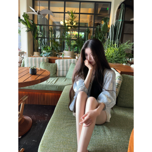 蓝调时刻 花绣如梦 少女清透感 刺绣罩衫 春夏 JAMAIS 衬衫