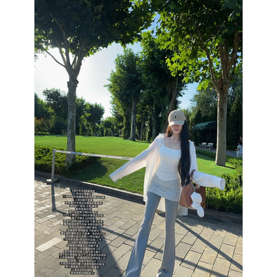 JAMAIS VU【漫步春日】修腿遮跨 舒适丝滑蛋白 高腰微喇休闲裤