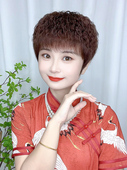 假发短发女真发全真人发全头套中老年女士妈妈款 玉米烫自然真头发