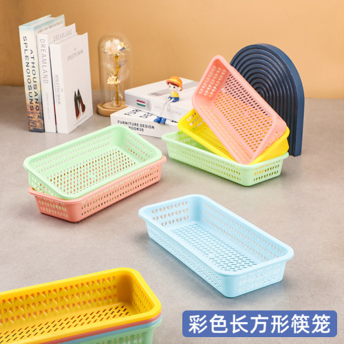 批发长方形塑料筷笼镂空沥水筷盒