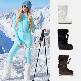 「国现」MOON BOOT月球靴雪地靴TECNICA意大利Icon人造毛白毛