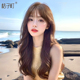 假发女长发短发夏季 彷真发全真人发长卷发整顶假发套 自然全头套式