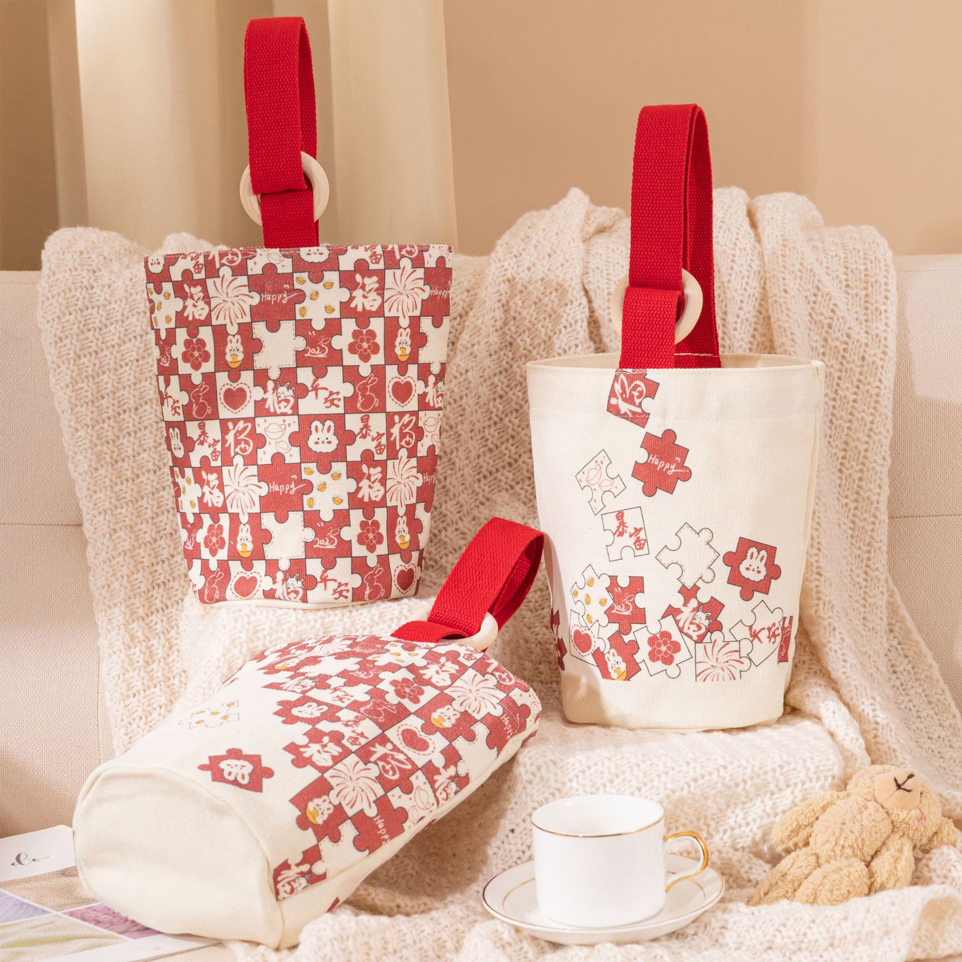 帆布袋2025新款可愛便攜水桶手拎