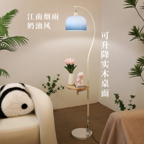新款奶油风落地灯置物一体高级感