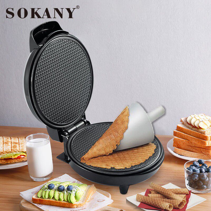 欧式SOKANY135蛋卷机三明治机蛋卷皮冰激凌皮家用电饼铛甜筒DIY