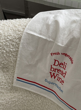 韩风ins刺绣款vegetable餐垫 绣花餐巾白色盖布 美食拍照背景布