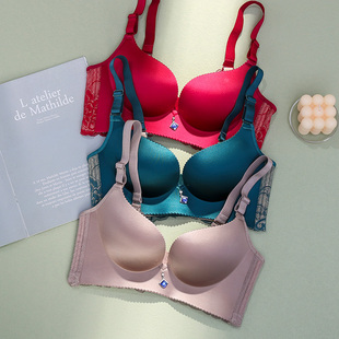 内衣套装 女性感文胸聚拢美背无钢圈上托小胸收副乳防下垂胸罩光面