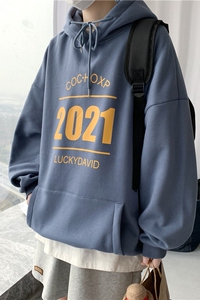 2021秋季套头连帽卫衣情侣连帽宽松慵懒风外套205-3#WY2030/P50图片