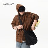 网图现货美式宽松连帽格子泡泡纱防晒衬衣男女FS003/P45，商品下架区，星座205-3