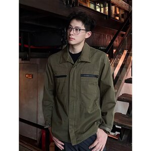 cleanfit巴恩风工装外套男秋季流行穿搭美式短款飞行员夹克棒球服图片