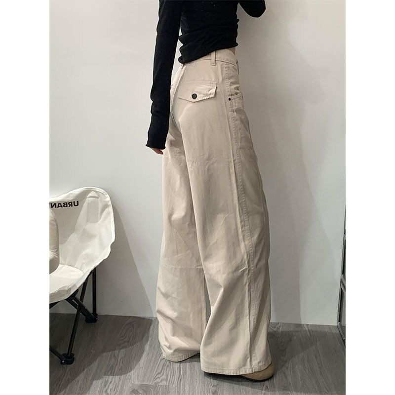 网图现货美式宽松直筒休闲弯刀长裤女K2505/P45,女装休闲裤,星座205-3