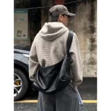 网图现货美式复古条纹拉链开衫连帽卫衣男女W231/P60，男装卫衣，星座205-3