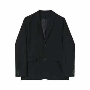 【网图现货】黑色垫肩痞帅便单痞帅西服大码宽松西装外套X022/P75图片