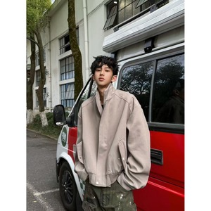 现货 美式cleanfit立领外套男短款痞帅上衣宽松飞行夹克JK997/P75图片