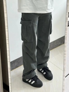 【网图现货】美式工装多口袋全棉休闲直筒裤K504/P55图片
