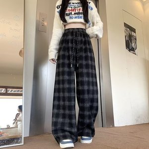 网图现货  美式秋季格子宽松休闲长裤男女K153/特P45图片
