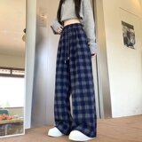 网图现货美式秋季格子宽松休闲长裤男女K153/特P45，男装休闲裤，星座205-3
