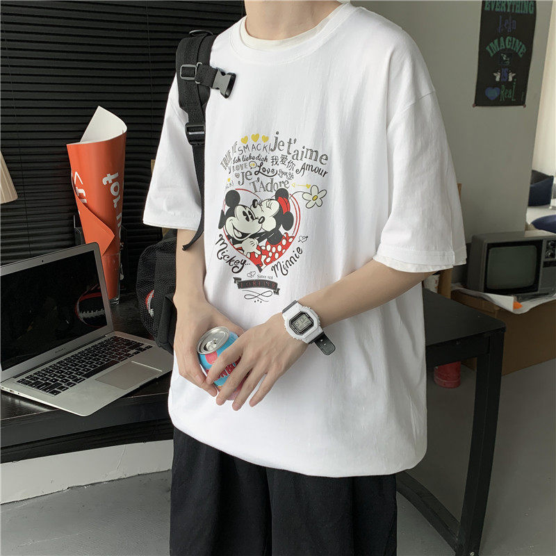 夏季ins短袖宽松卡通印花潮流T恤上衣205-3#T19/P25图片
