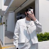 现货美式复古cleanfit垫肩短款休闲潮流宽松外套W47/特P65，女装短外套，星座205-3