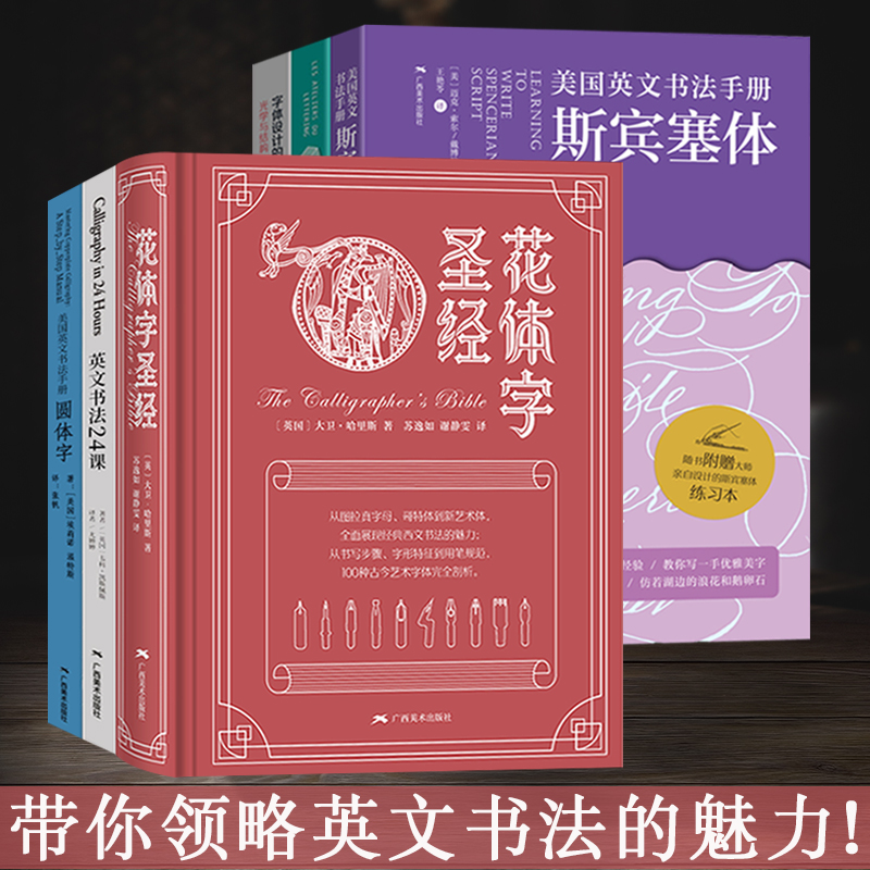 单册可选 圆体字美国英文字体书法手册 复古圆体花体字书法临摹英文习字帖初学自学英语基础指导入门教程 钢笔英语圆字体书法作品