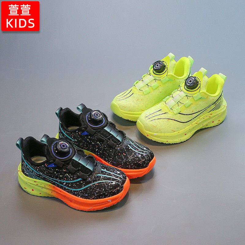 儿童跑步鞋2025新款秋款宝宝荧光绿运动鞋男童鞋子秋季软底女童鞋