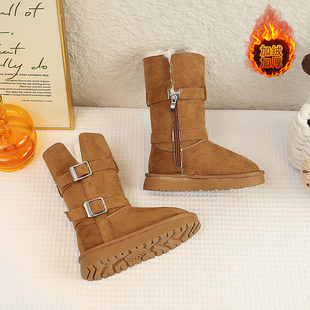 东北大棉鞋儿童雪地靴厚底哈尔滨旅游保暖鞋女童靴子加绒加厚棉靴