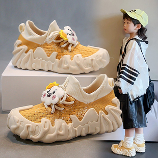 儿童一脚蹬运动鞋女童鞋春款2026新款椰子鞋男童鞋子宝宝网面透气