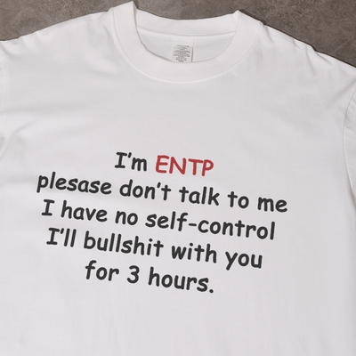 I'm ENTP夏季新款短袖t恤宽松休闲纯棉百搭男女情侣