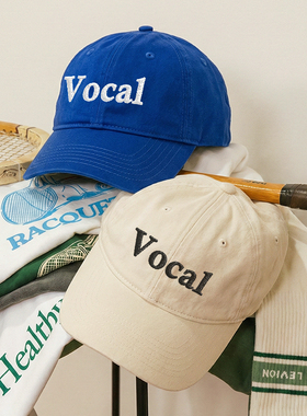 Vocal 韩国情侣男女百搭显脸小鸭舌帽刺绣软顶棒球帽