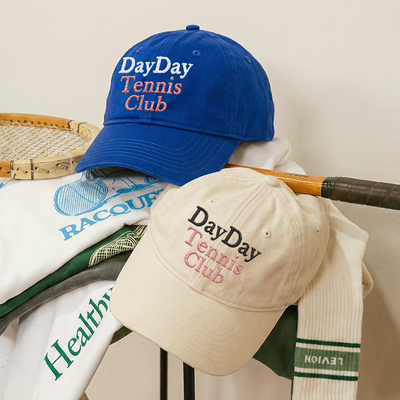 dayday tennis club韩国男女百搭显脸小鸭舌帽刺绣软顶棒球帽