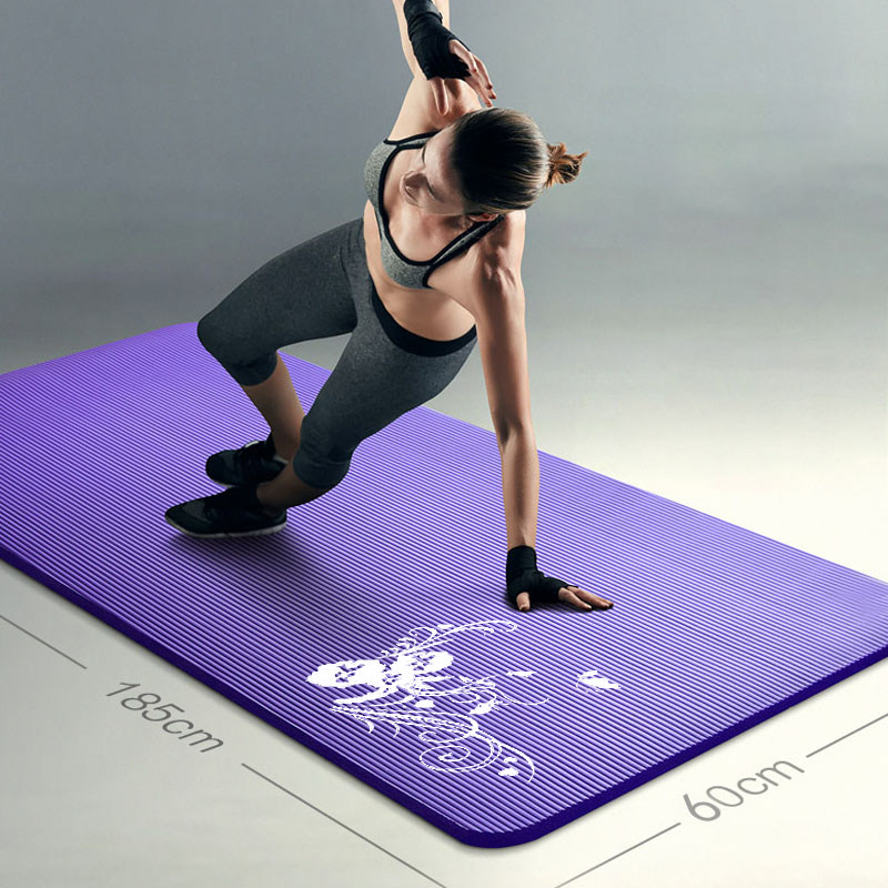 广东60cm瑜伽垫初学者健身垫nbr加长防滑三件套定制印制印字logo