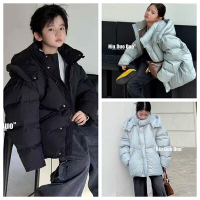 牛哆哆加厚90白鸭绒童羽绒服