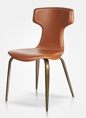 轻奢餐椅意式极简餐桌椅子 高端设计师款复古简约家用高级感凳子