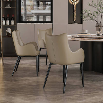 意式餐椅带扶手 现代轻奢高级感餐桌椅子设计师别墅靠背椅子5908