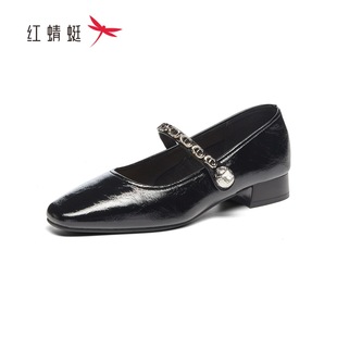 红蜻蜓2025春季 女士玛丽珍皮鞋 BC62061011方头复古BC62061012法式