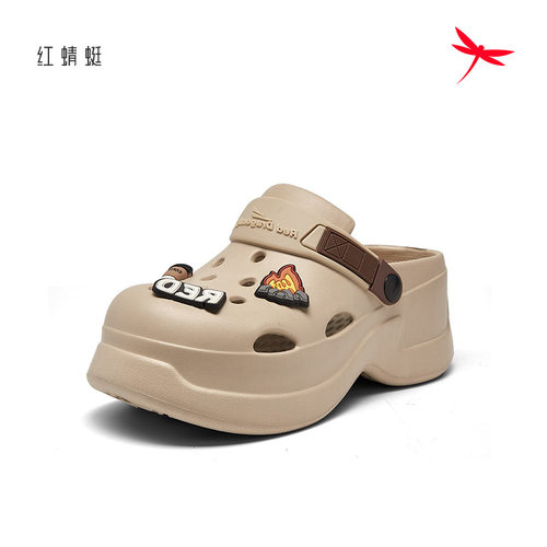 红蜻蜓夏女士洞洞凉鞋厚底卡通