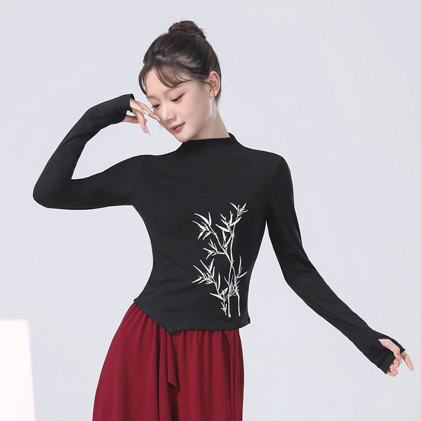 舞蹈上衣立领中国舞练功服秋天