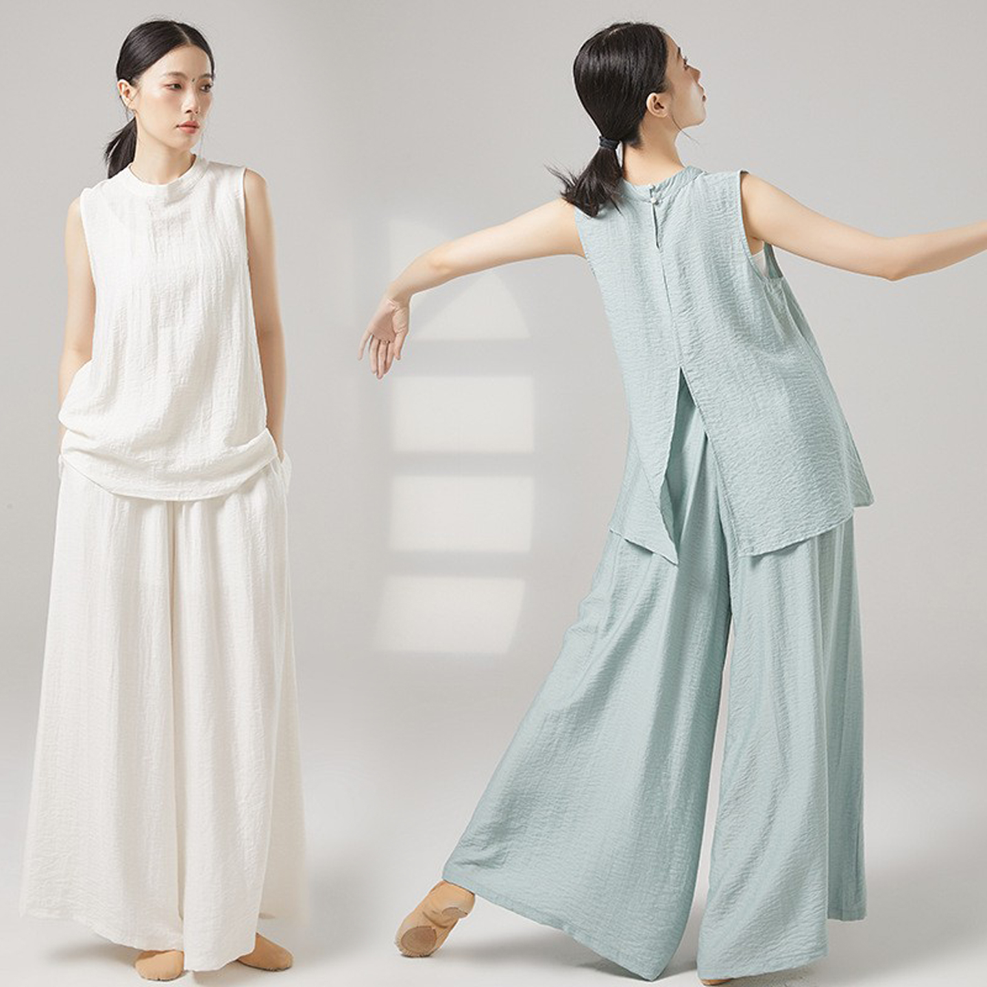 现代古典舞蹈练功服中式国风无袖