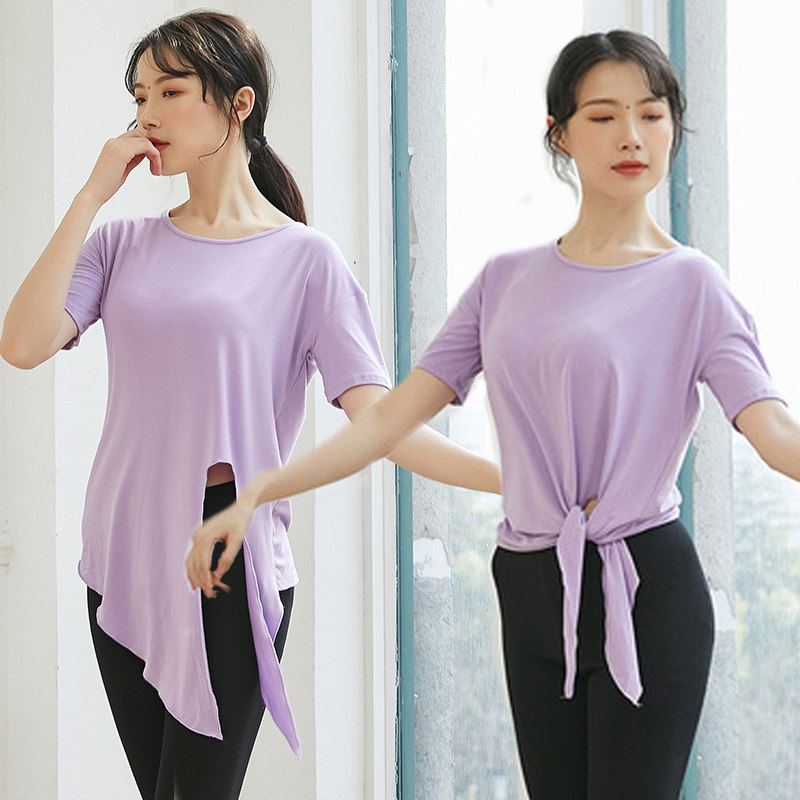 现代舞蹈练功服宽松垂感上衣形体训练服老师专用瑜伽跳舞服装夏