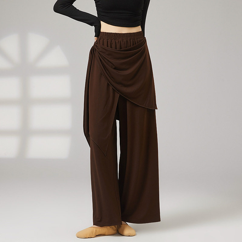 现代舞蹈服女屁帘飘片系带宽松