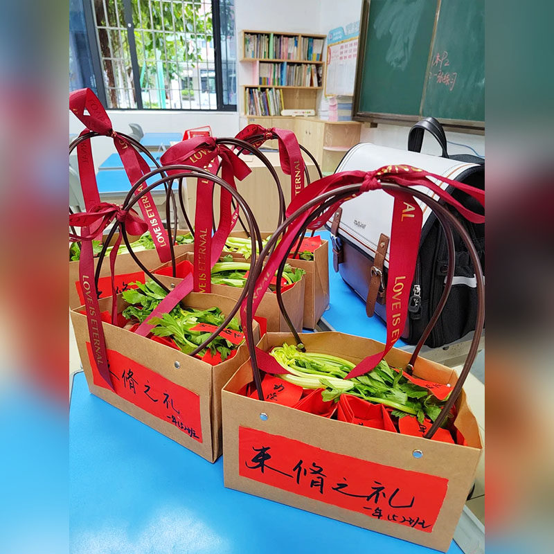 束修六礼盒送老师手提牛皮包装盒图片