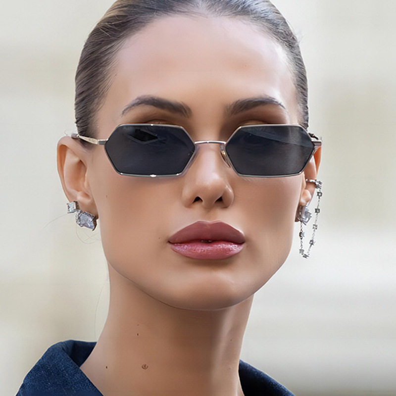 英国cherrykoko欧美多边形太阳镜新款复古金属太阳眼镜辣妹时尚