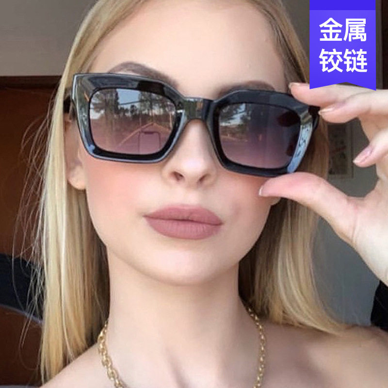 英国cherrykoko欧美潮流复古米丁太阳镜方形黑色素颜墨镜男女