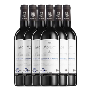 梦陇优选2018法国波尔多原瓶进口干红葡萄酒红酒6支