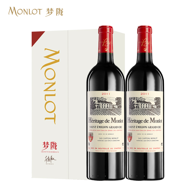 梦陇传承2011法国波尔多原瓶进口干红葡萄酒红酒双瓶
