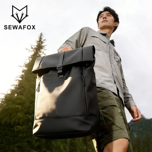 男士旅行双肩包女电脑背包男款大学生上班通勤包皮质大容量书包男