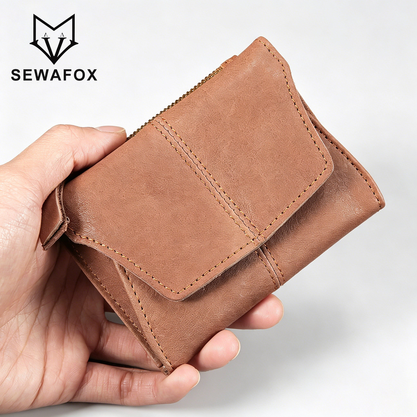 复古皮质短款钱包男女通用迷你小包多功能便携卡包简约零钱包男款