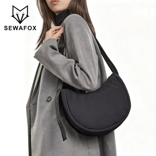 SEWAFOX塞瓦狐黑色腋下包新款